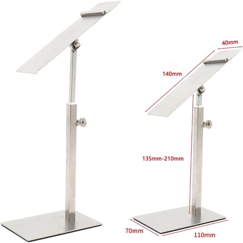 Mollytek 2 Pack Shoe Display Riser Stainless Steel High Heel Display Stand Rack High Heel Shoe Stand Holder Countertop Shoes Display Stands for Selling Photography (Silver) - Image 4
